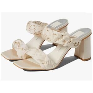 Dolce Vita Pheby Heel Beige Silk Textile Size 7 NIB Sophisticated Formal Slip-On